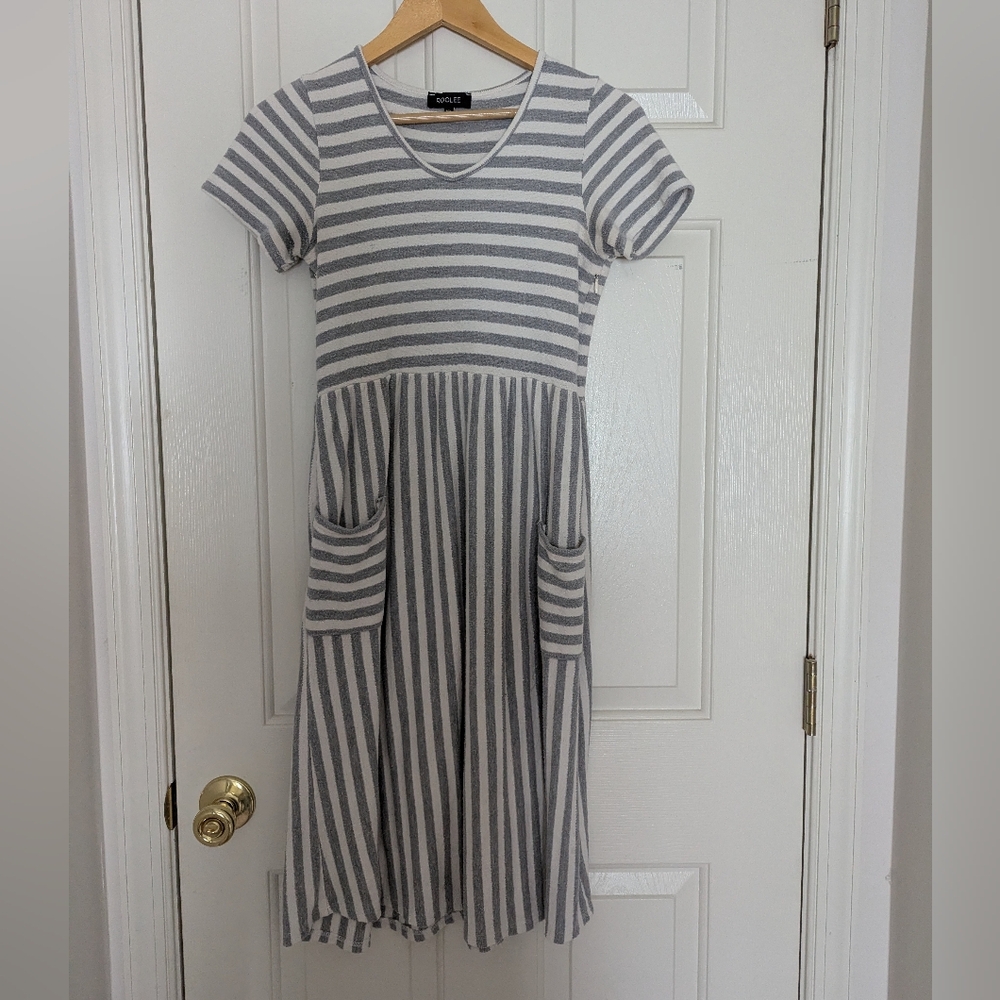 Roolee Mama striped Midi Dress